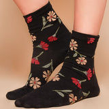 Embroidered Floral Socks