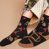 Embroidered Floral Socks