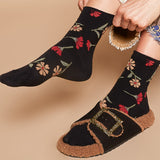 Embroidered Floral Socks