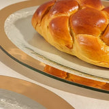 ANNIEGLASS Judaica Challah Platter, 24K Gold