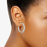 MACY'S Cubic Zirconia In & Out Hoop Earrings