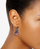 MACY'S HOLIDAY LANE Flag Peace Sign Earrings