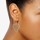 LUCKY BRAND Delicate Pavé Open Leaf Drop Earrings