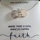 GRACE & GRATITUDE Silver Plated Charm Pendant Necklace