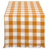 MACY'S Checkered Pumpkin Spice Table Runner