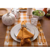 MACY'S Checkered Pumpkin Spice Table Runner