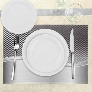 AMBESONNE Industrial Grid 4 Pc Placemat Set