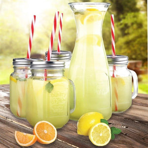 Mason Jar & Carafe Beverage Set with Straws