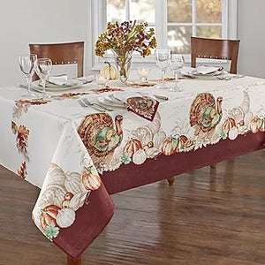 ELRENE 60 x 120 Oblong Autumn Turkey Tablecloth