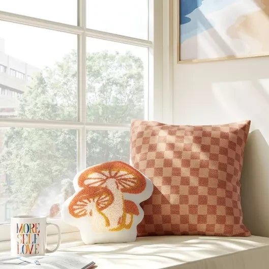 Woven Checkerboard Accent Pillow