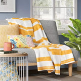 Plush Striped Throw Blanket