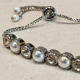 INC Crystal & Pearl Slider Bracelet