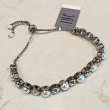 INC Crystal & Pearl Slider Bracelet