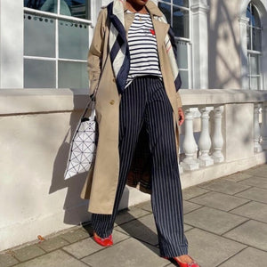 THREE DOTS Pinstripe Wide Leg Pants