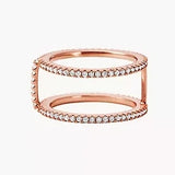 MICHAEL KORS Rose Gold Pave Crystal Nesting Ring