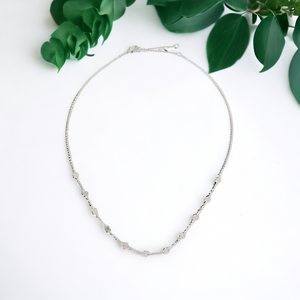 White Gold Dipped Disc Necklace
