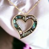 Abalone Open Heart Necklace
