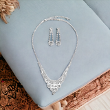 Set: Rhinestone Earrings & Necklace