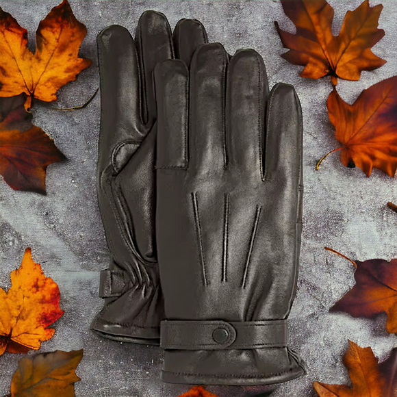 BARBOUR Men's Burnished Leather Thinsulate Gloves