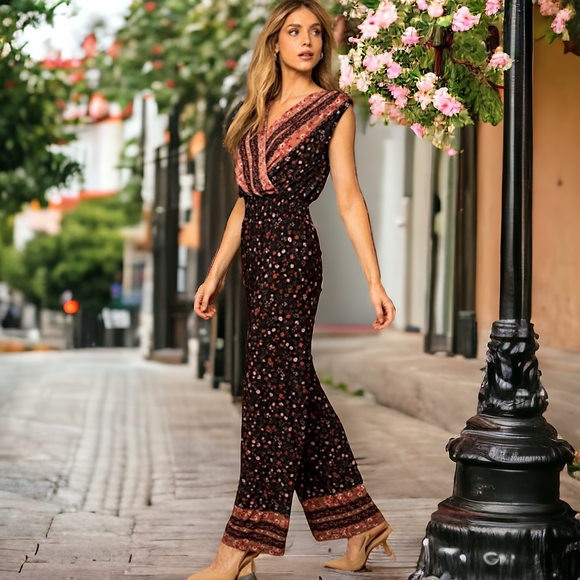 Border Print Jumpsuit