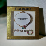 STEVE MADDEN Crystal Slider Bracelet & Earring Set