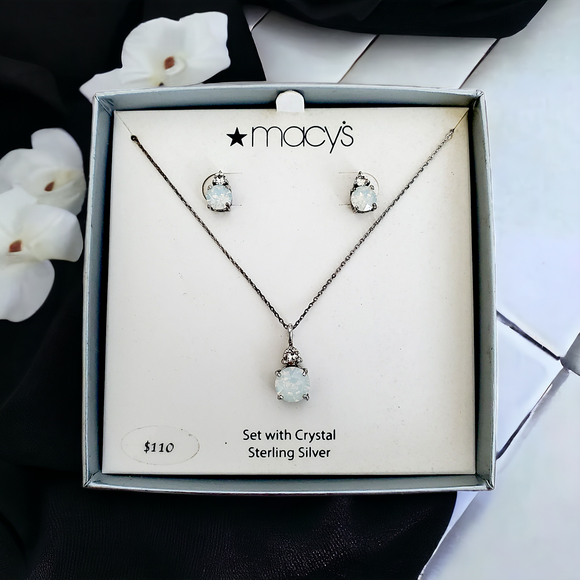 Macy's Opal Necklace & Earring Set
