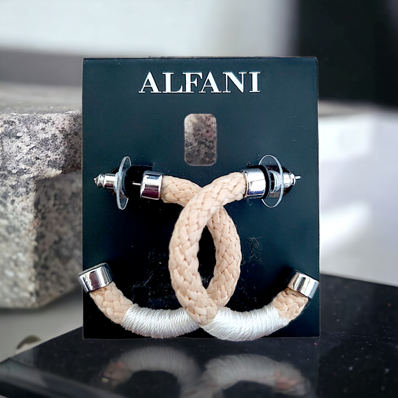 ALFANI Braided Rope Hoop Earrings
