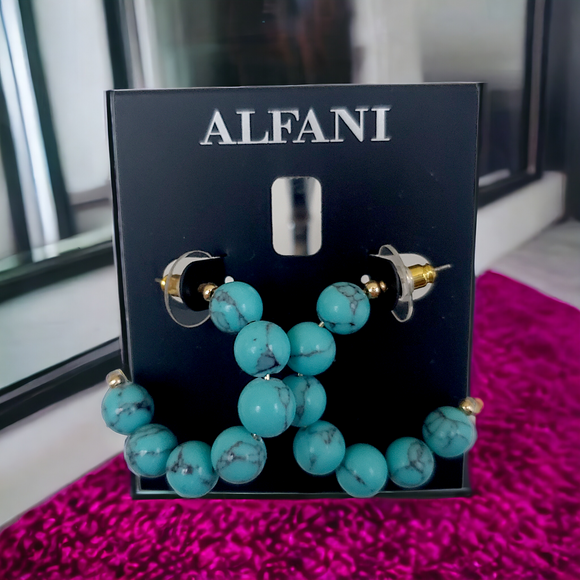 ALFANI Turquoise Hoop Earrings