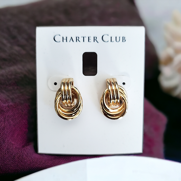 CHARTER CLUB Gold Knot Earrings