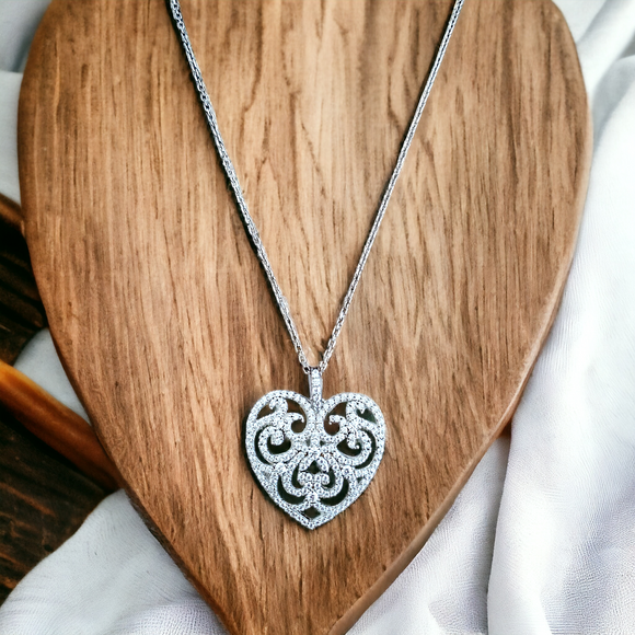 Macy's Cubic Zirconia Heart Necklace