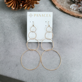 PANACEA Textured Multi-Hoop Drop Earrings