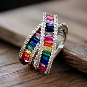 MACY'S Rainbow Baguette Ring