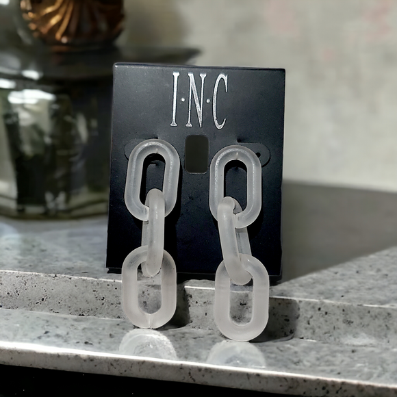 INC Frosted Resin Link Earrings