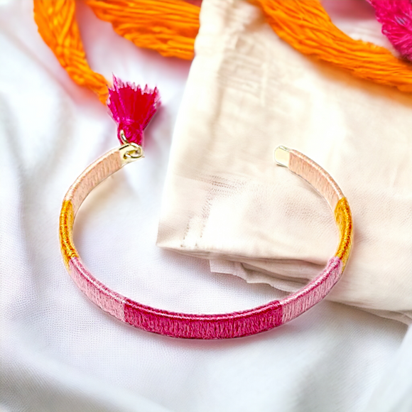 INC Color Block Thread-Wrapped Bracelet