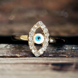 FREE PRESS 4 Pc Evil Eye Rhinestone Ring Set