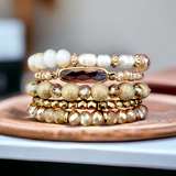 Rondelle Bead Stacked Stretch Bracelet