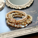 Rondelle Bead Stacked Stretch Bracelet