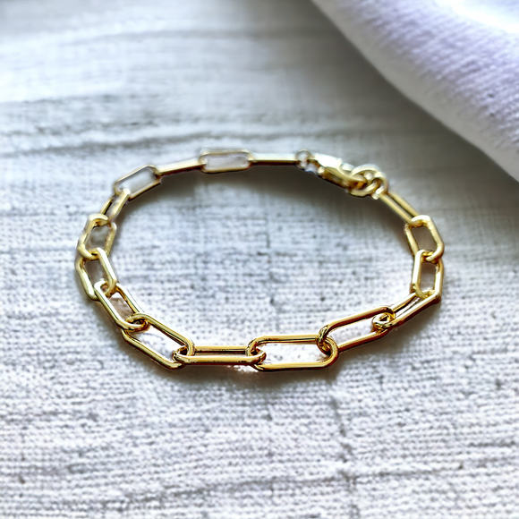 ADORNIA Gold Link Bracelet