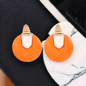 Stone Disc Earrings