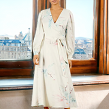 TED BAKER Floral Satin Wrap Dress