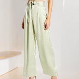 WAYF Ellyn Pleated Satin Pants