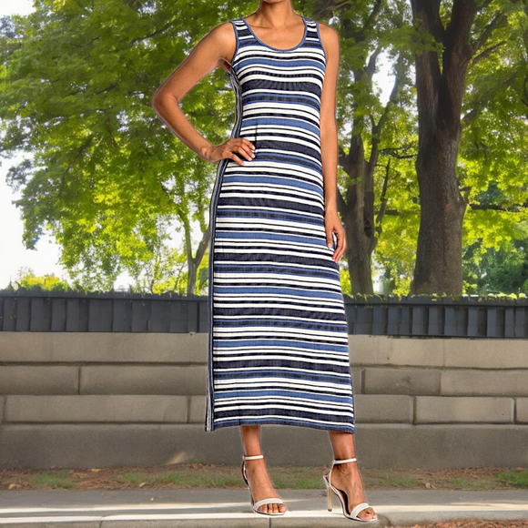 MAX STUDIO Striped Maxi Dress