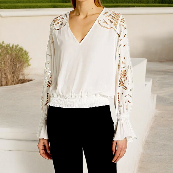 RAMY BROOK Aurelie Lace Sleeve Blouse