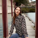 TOPSHOP Printed Satin Blouse