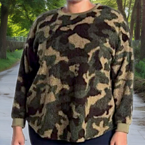 RBX Camouflage Boucle Sweater Top