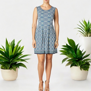 MAX STUDIO Printed Fit & Flare Dress