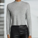 ELODIE Ribbed Mock Neck Sweater