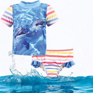 HUDSON BAY Dolphin Baby Swim Rashguard Set