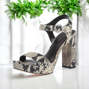 VIA SPIGA V-Saville Snakeskin Heels