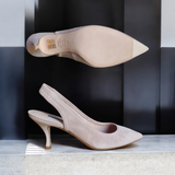 STUART WEITZMAN Suede Odette Slingback Heels